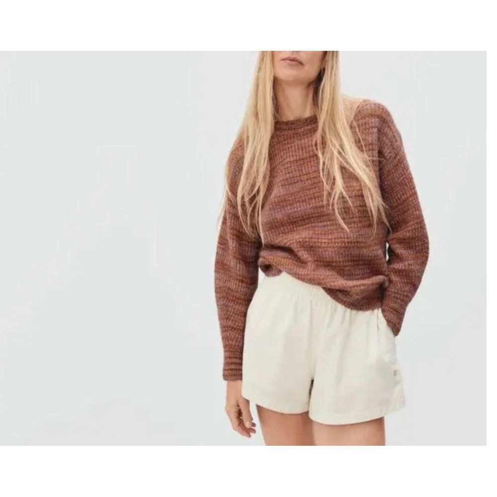 Everlane Womens Alpaca Crewneck Sweater Space Dye Pink Purple Orange Size S